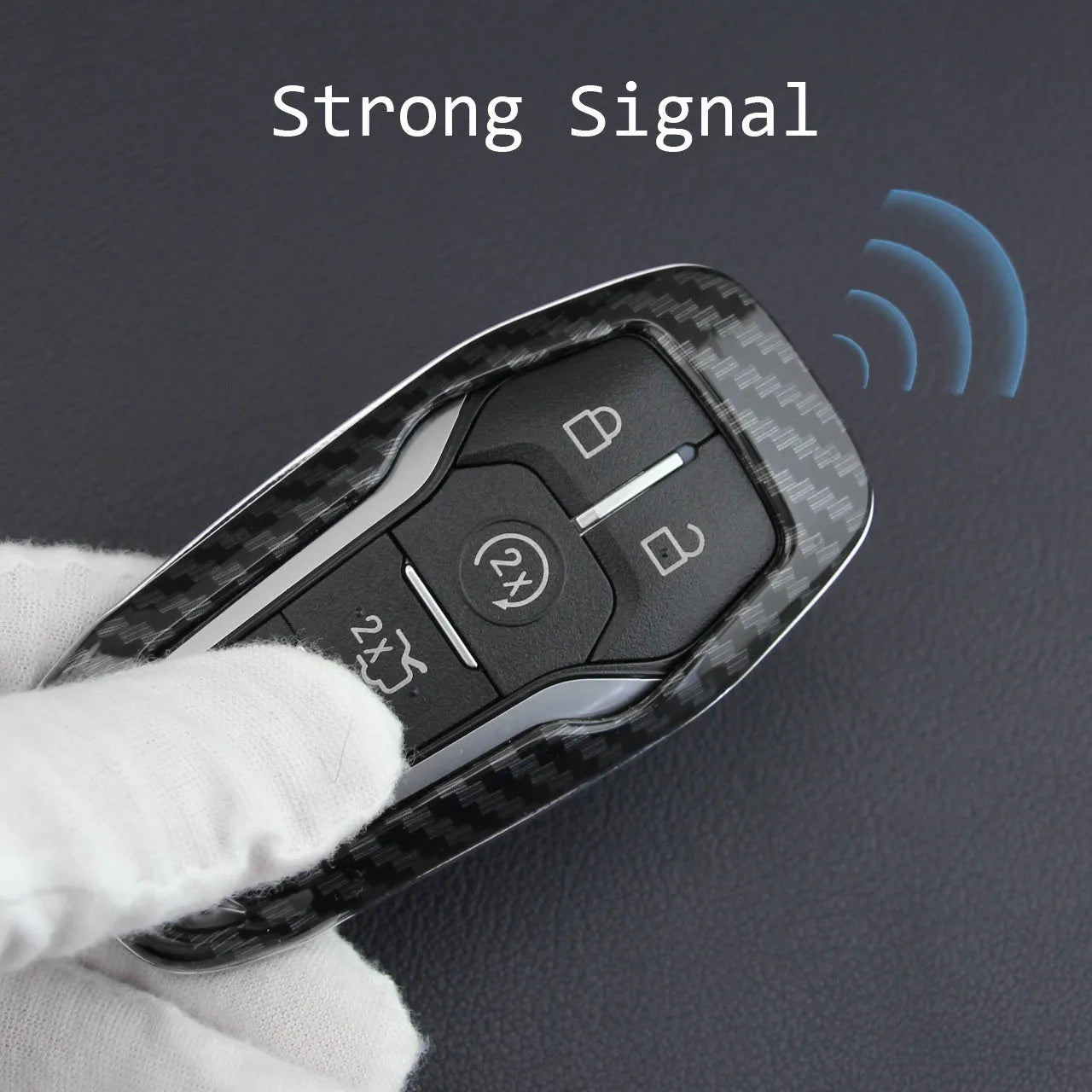Hard plastic car key remote protective shell shown in single shell and buckle attachment variants