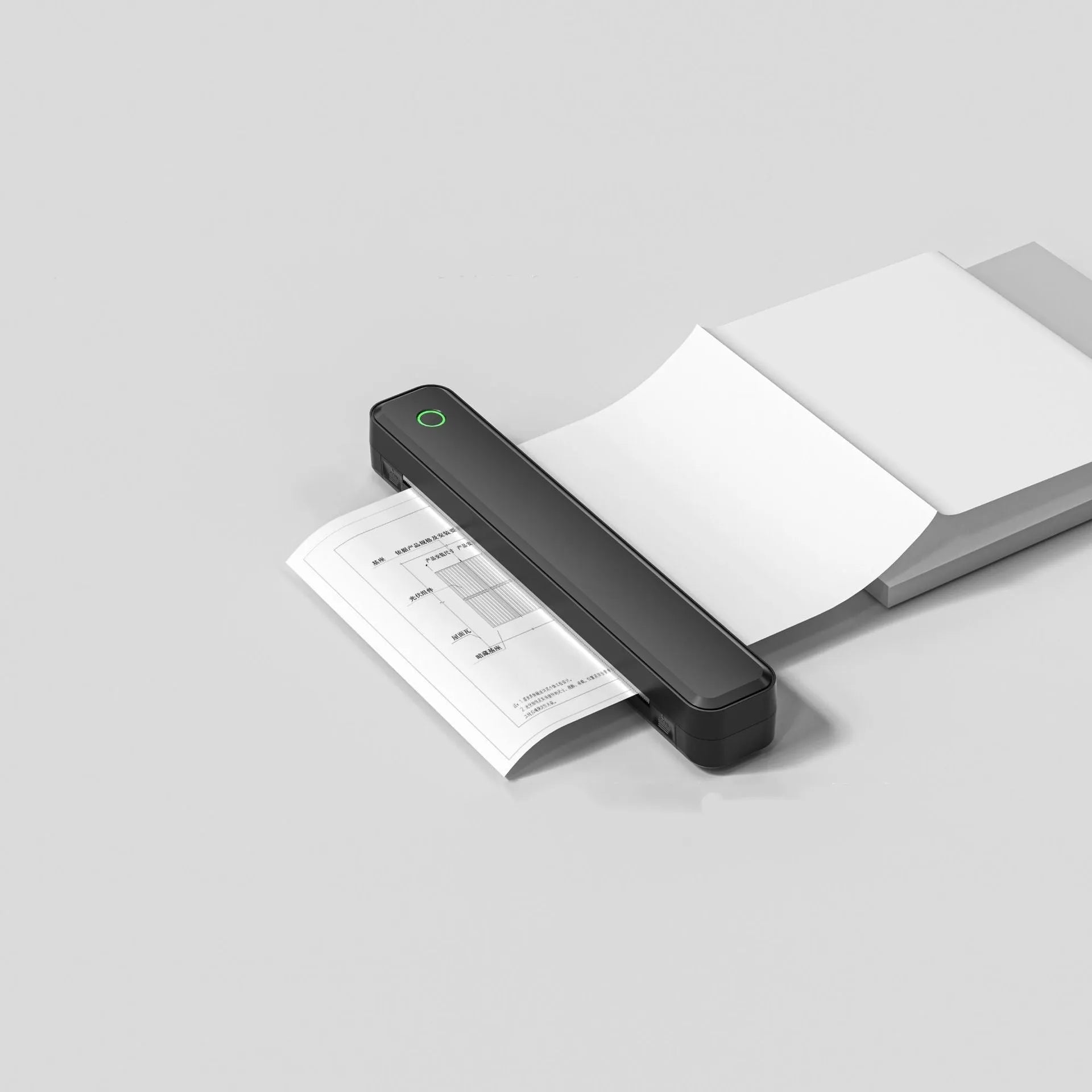 Black and white Bluetooth thermal printer measuring 295mm for mobile and home office printing