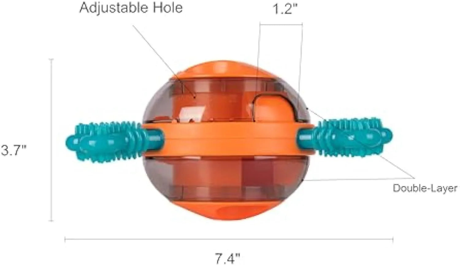 Blue interactive dog slow feeder toy with rubber bones for puppies and small medium dogs.