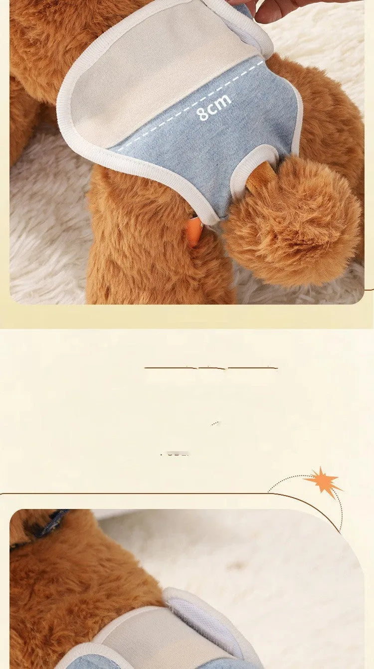 Light blue dog physical safety pants made from breathable pure cotton with elasticated waist