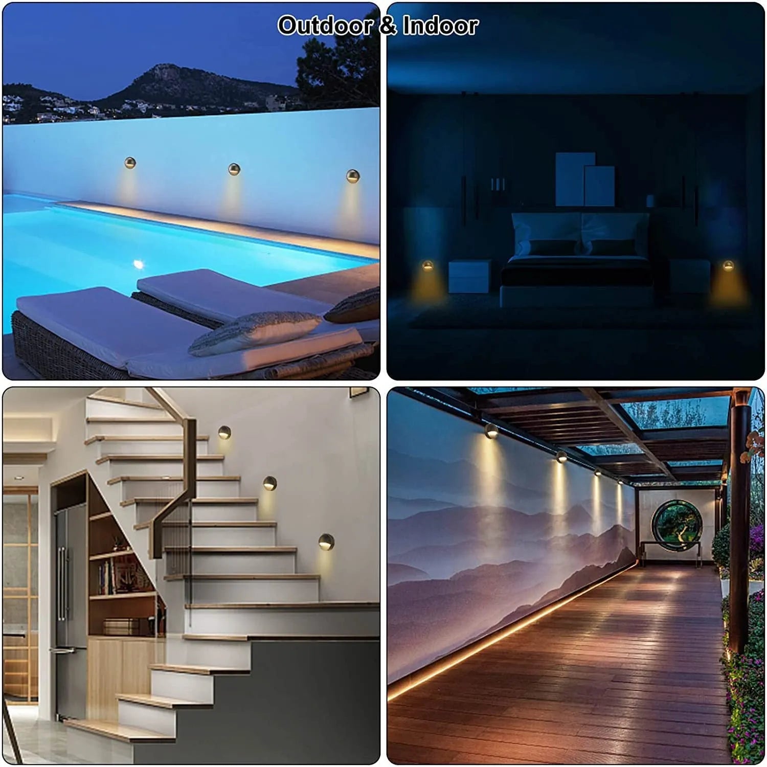 Platinum coloured low voltage outdoor step light with aluminium ABS PC construction