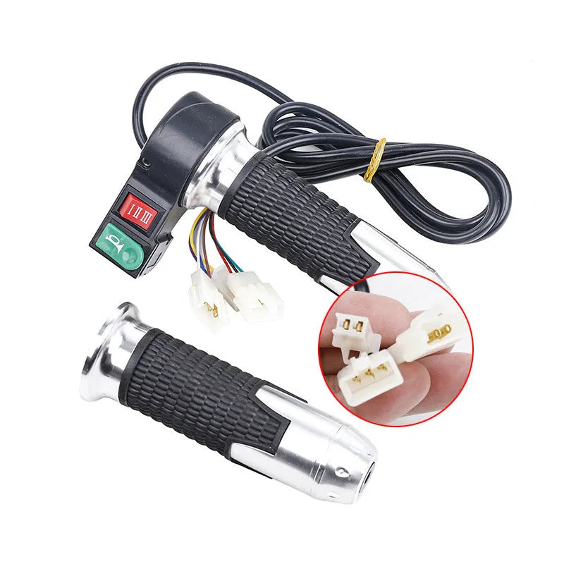Three-speed rotating electric handle with speaker for three-wheel refuelling vehicle in gold red silver or black