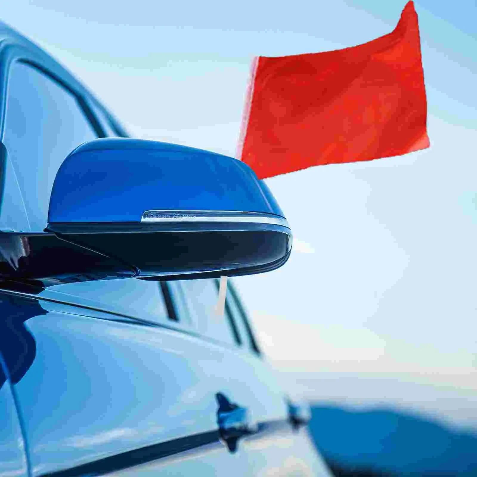 White PP plastic car window flag bracket set with ten vehicle flagpoles