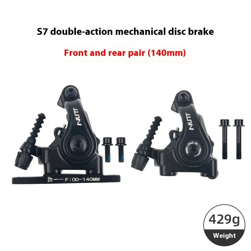 Road bike mechanical disc brake with metal caliper and 140mm or 160mm rotor