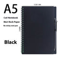 Reusable erasable coil notebook with stone paper, shown with a pen and available in multiple cover colour options.