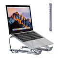Aluminium alloy laptop docking station with foldable stand and multi-interface hub
