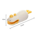 Yellow rechargeable handheld sealing machine with small duck design on animal jacquard casing.