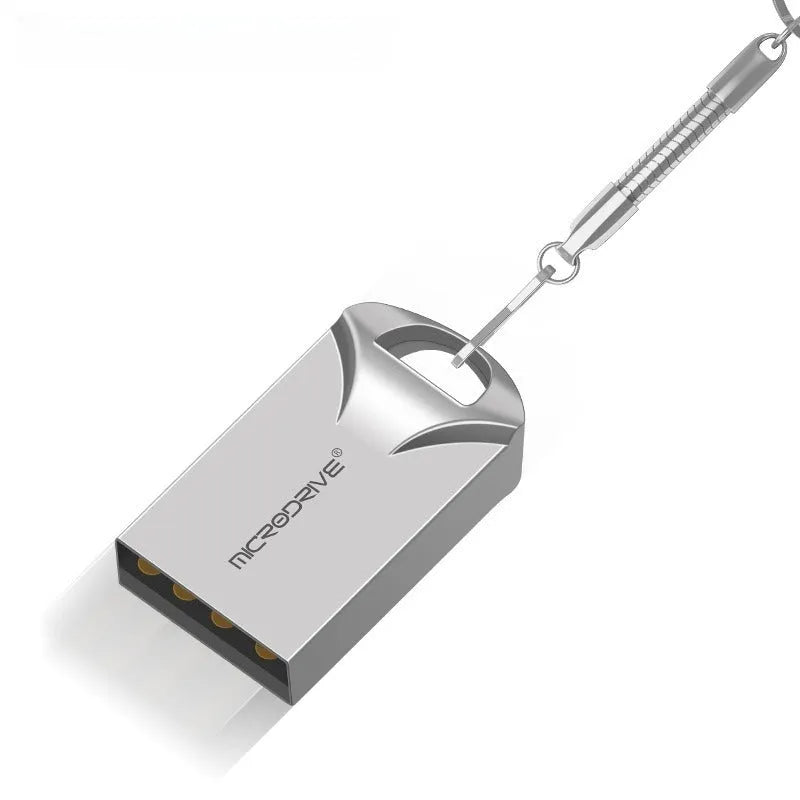 Mini metal USB flash drive in black or silver measuring 23x12x8mm with capacities from 4GB to 128GB