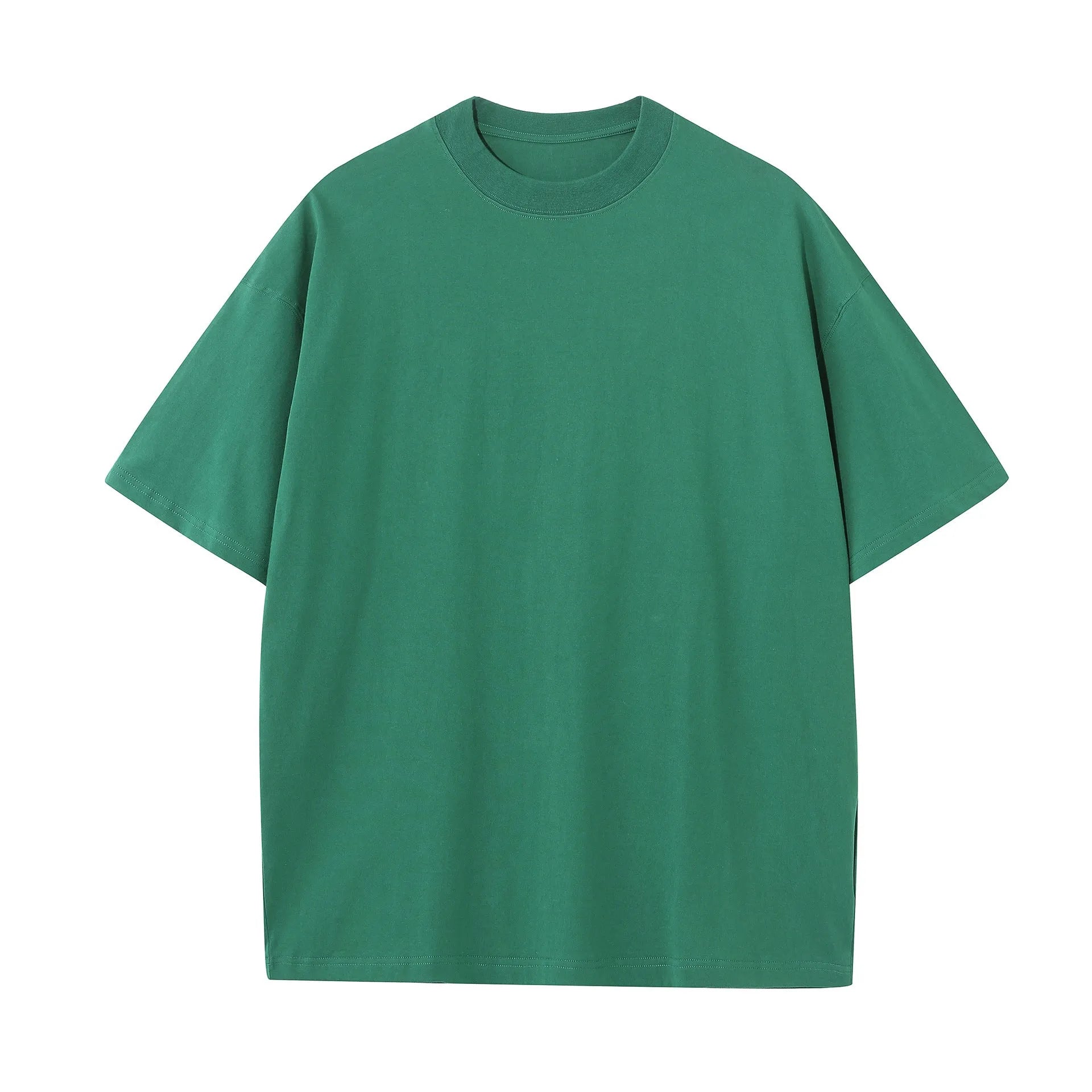 Men's pure cotton short sleeve round neck loose t-shirt in khaki colour