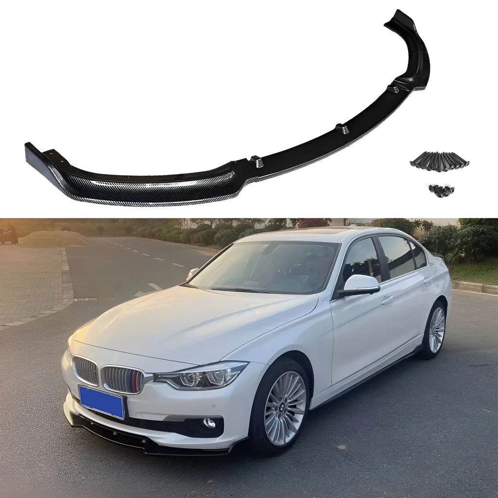 Bright black front bumper lip spoiler for BMW 3 Series F30 F35 models