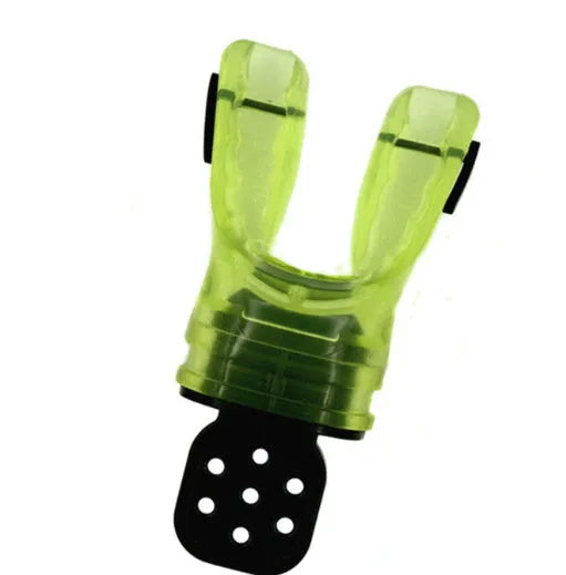 Edible silicone diving mouthpiece measuring 110mm in various solid and transparent colours.