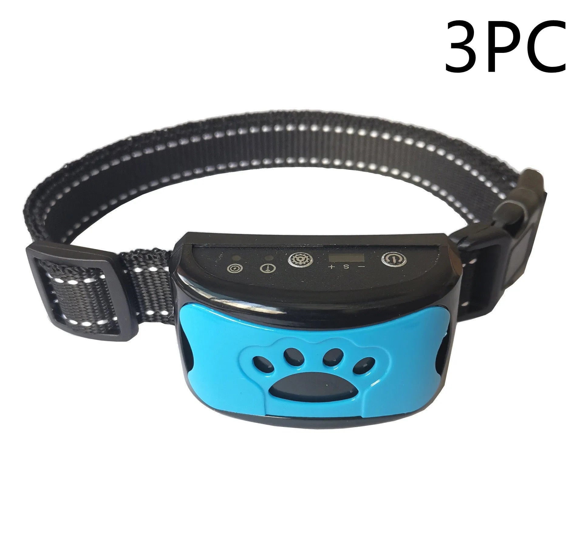 Waterproof rechargeable dog training collar with remote control in black colour, adjustable 6-35cm neck strap