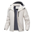 Men's plus size loose-fit hooded winter coat in army green, shown on a model.