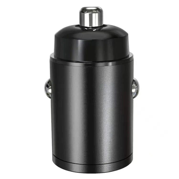 Mini 30W car cigarette lighter charger with zinc alloy construction measuring 45mm length