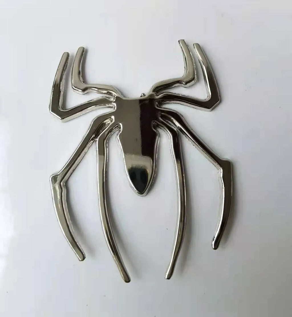 Three-dimensional zinc alloy metal spider sticker for car bumpers in gold colour