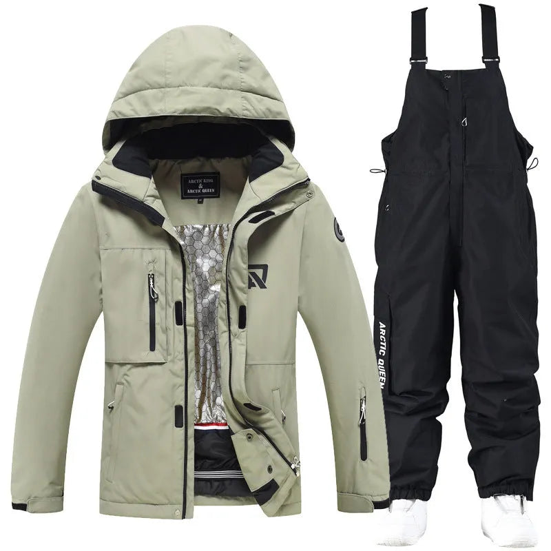 Unisex winter ski suit set with jacket and trousers for snow sports