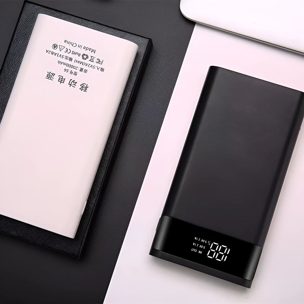 Digital display power bank spring kit showing front display and multi-U port outputs