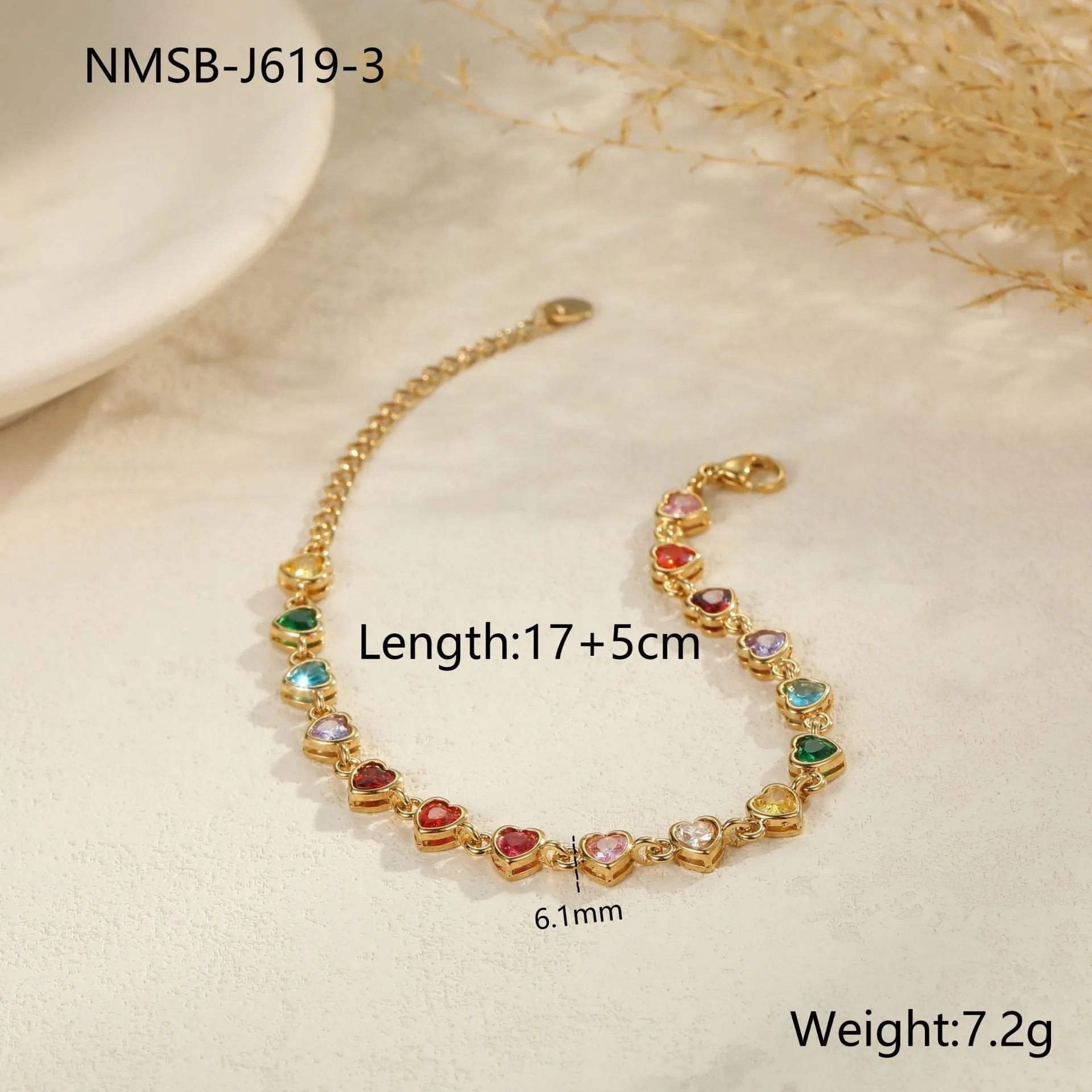 Geometric design women's bracelet in stainless steel with 18K electroplated finish