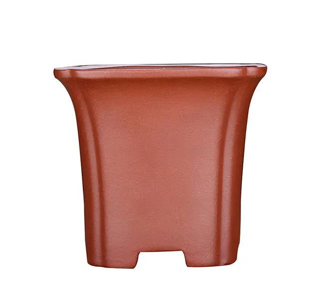 Purple clay orchid pot, classical square shape, 15.5 cm width, 13.8 cm opening, 14 cm height, fine pottery