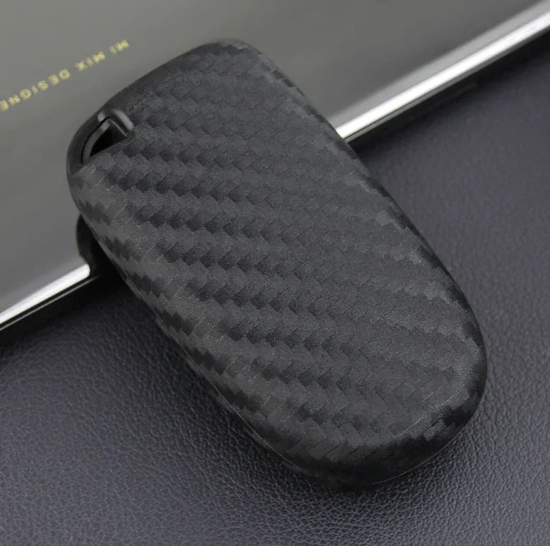Carbon fibre patterned silicone protection case for Dodge Chrysler Fiat car remote keys with buckle attachment option
