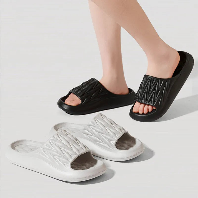 Leaf texture design EVA household slippers in multiple colours with non-slip sole