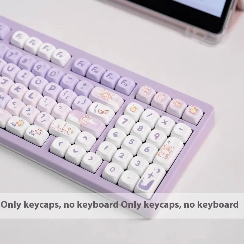 PBT gradient purple rabbit keycap set for mechanical keyboards with Coeco custom design
