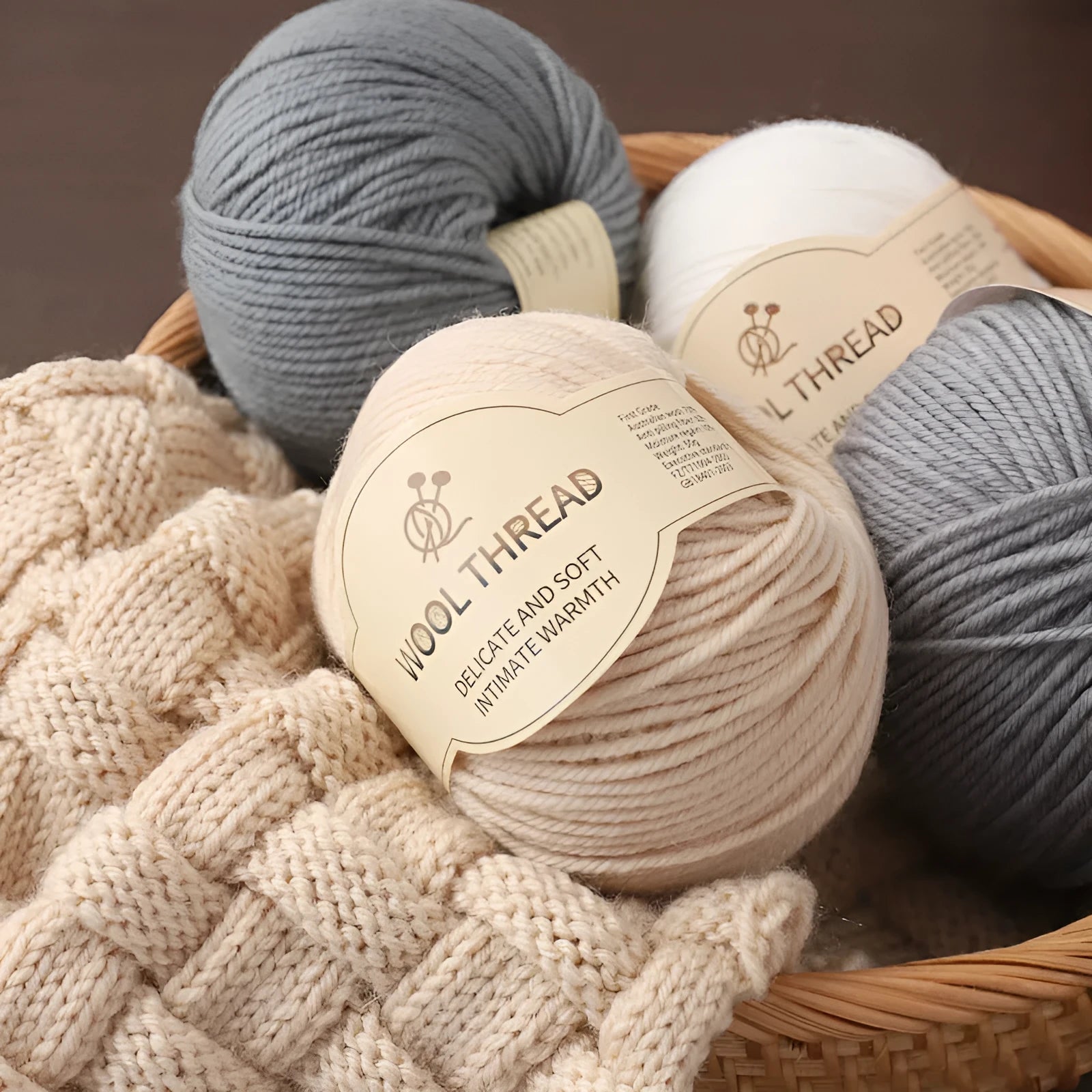 Roll of hand knitting wool yarn for baby garments in various colour options