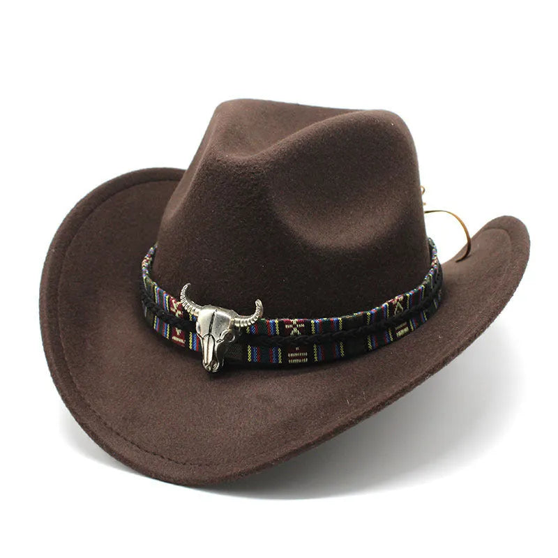 Polyester Western cowboy hat with bell crown in army green colour
