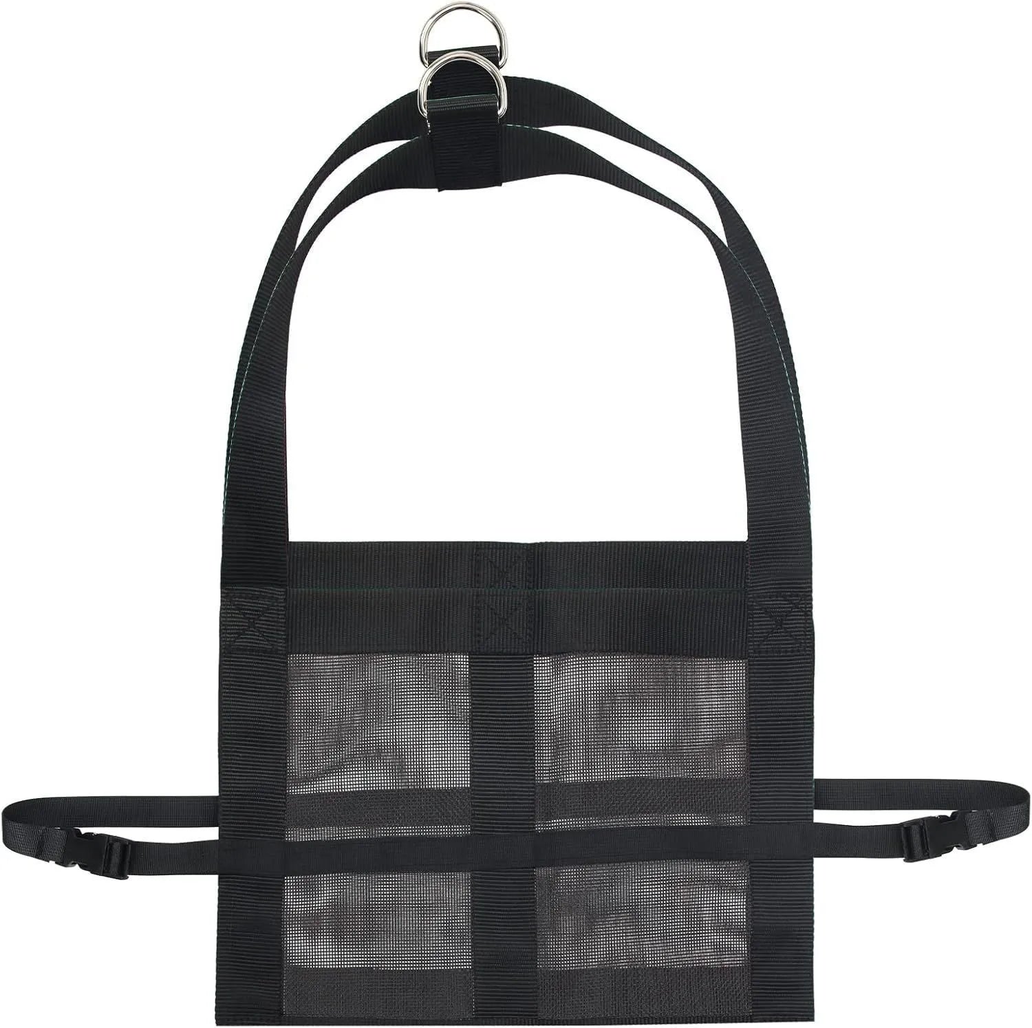 Large black nylon dog weighing sling measuring 150cm long with 35cm wide animal containment area