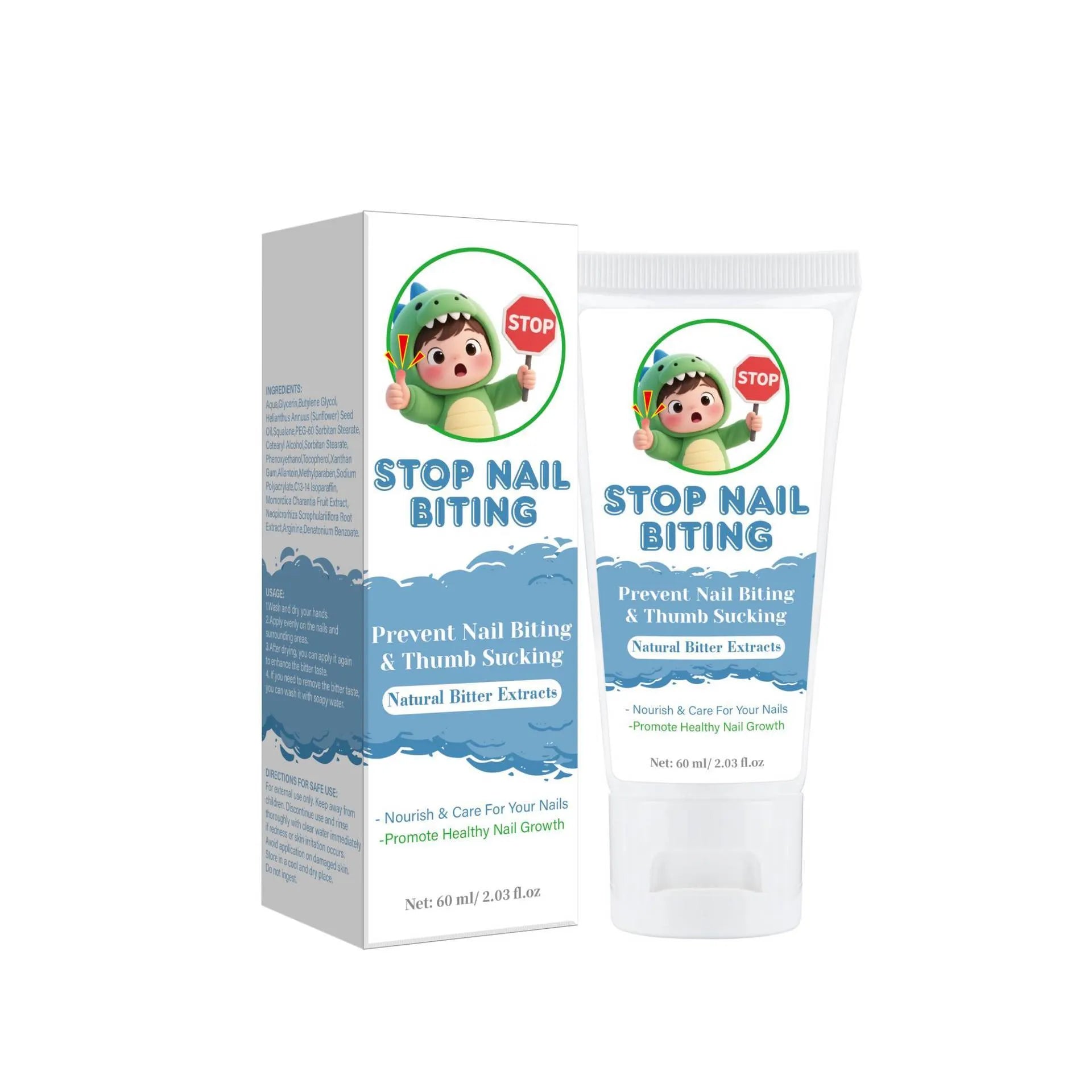 60ml anti-bite nail neck cream in neutral packaging for finger gnawing reduction