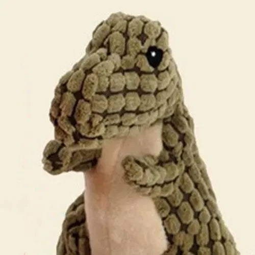 35 cm long dog chew toy with squeaker sound in grey, green or orange colours