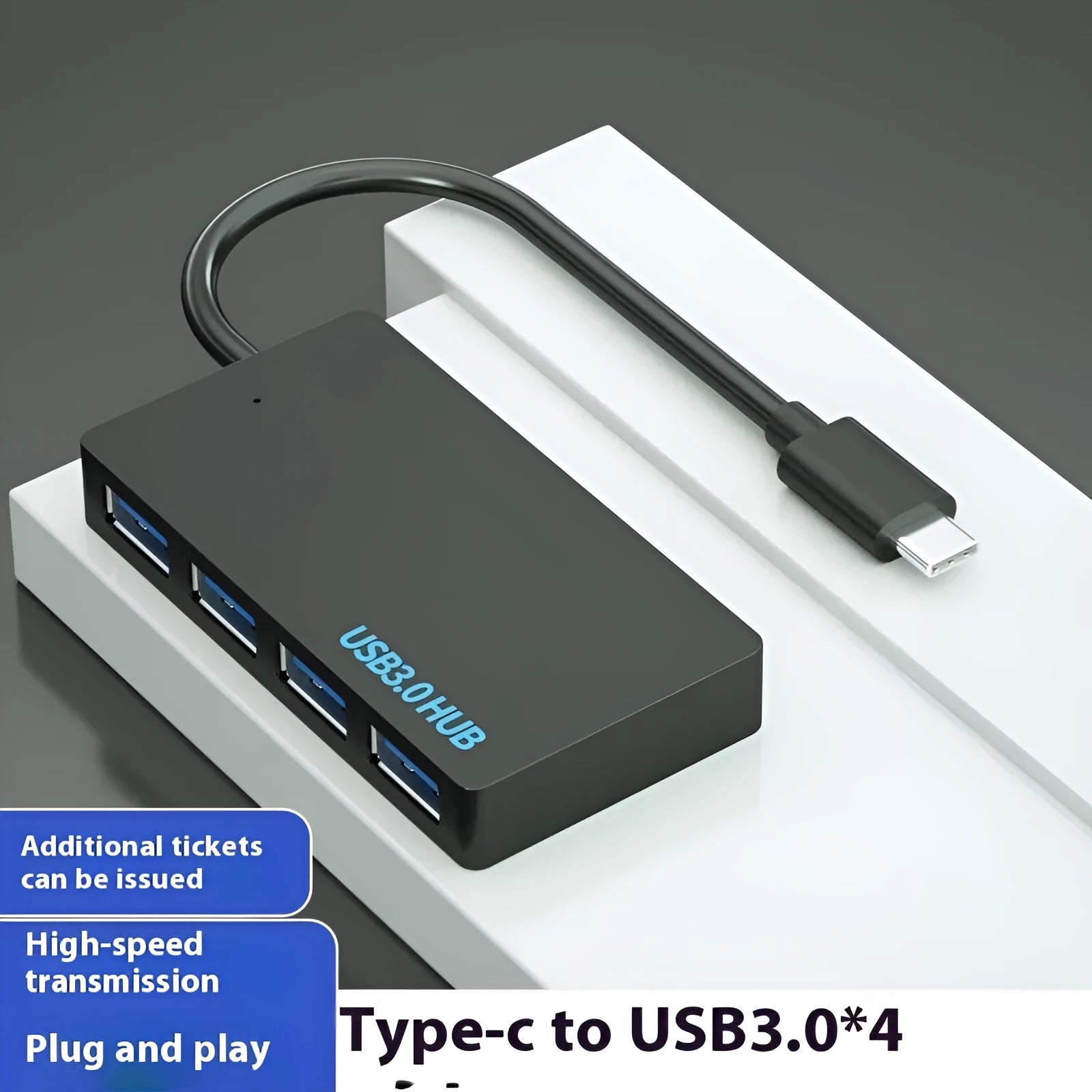 Multi-computer USB extender with USB and Type-C interfaces showing 20cm cable and converter unit