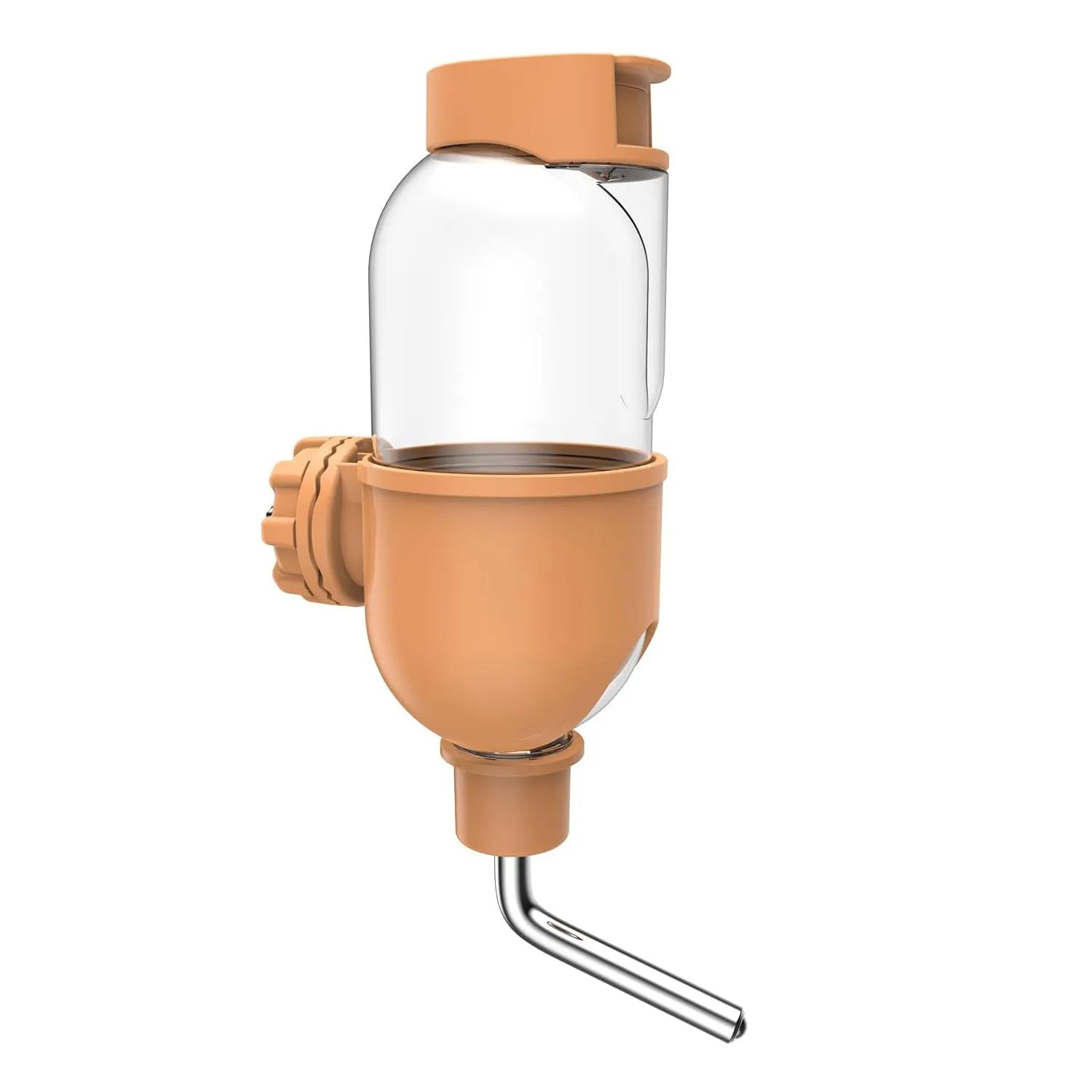 Blue small animal cage water bottle with 360° rotatable nozzle and mounting bracket