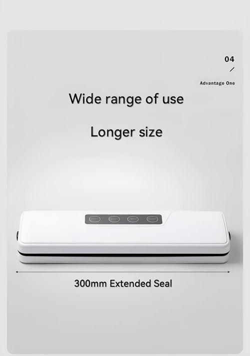 Compact white automatic vacuum sealer machine for food preservation and item storage