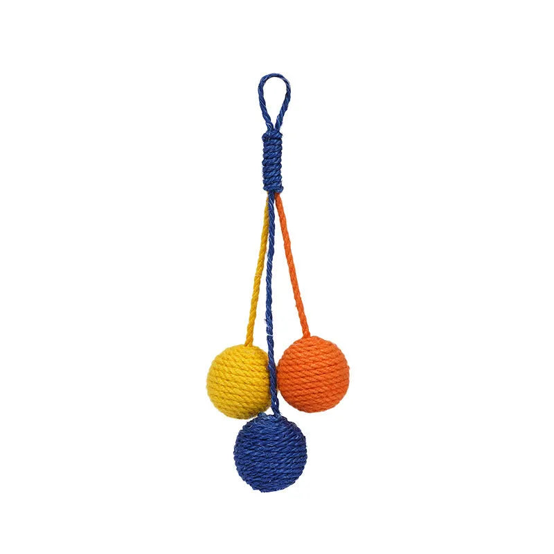 Cat toy set with teaser stick, bite-resistant catnip ball, and interactive toys in multi-colours