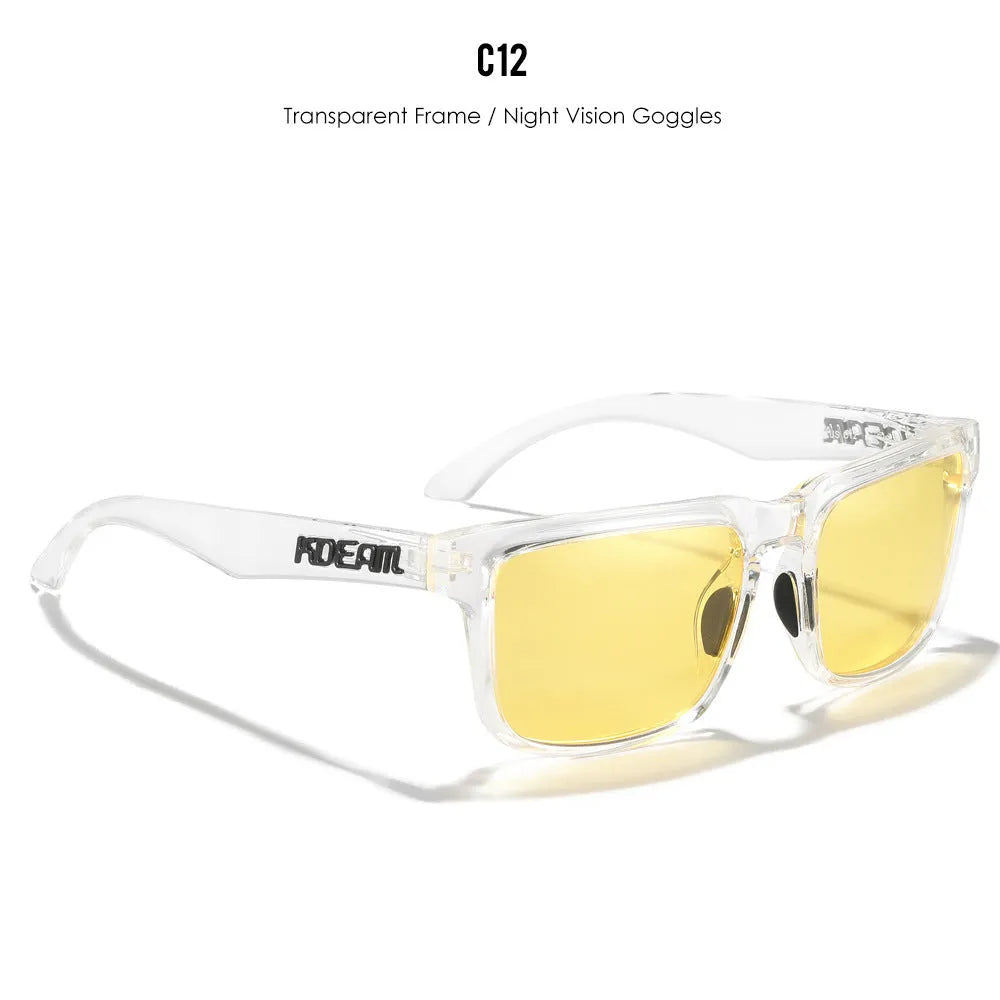 Polarized square sunglasses with TAC lens and PC frame in multiple colour options for outdoor use