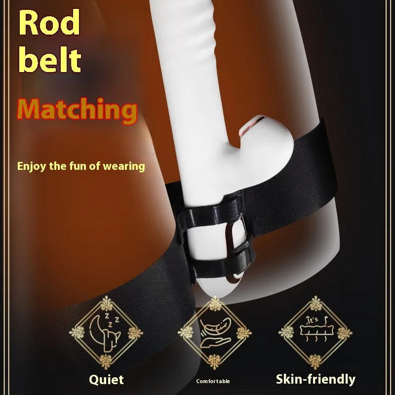 Black knitted belt strap for adult toy appliance attachment
