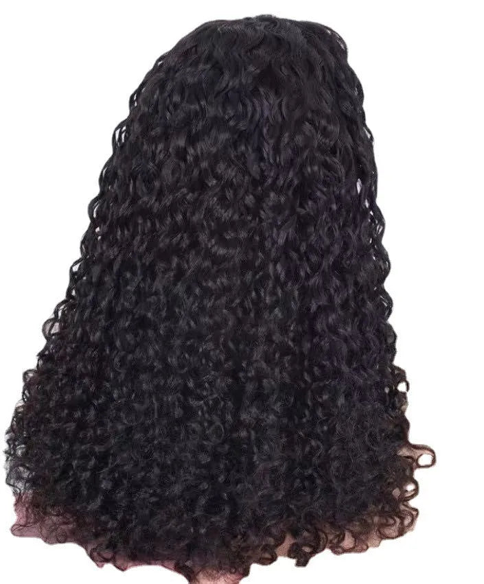 Women's head scarf wig with long curly high temperature wire hair in random colour