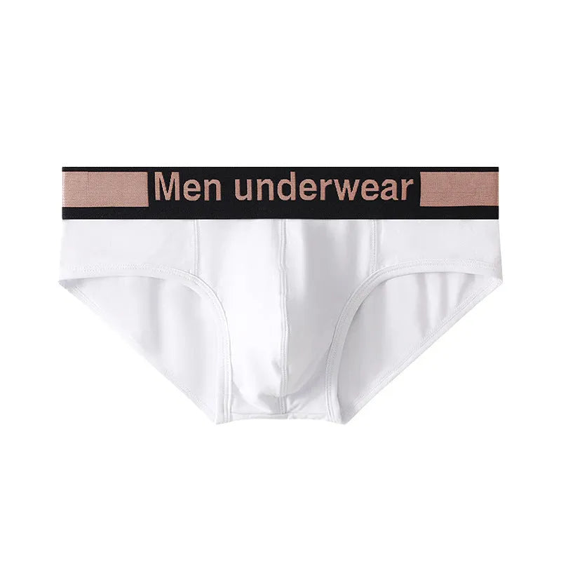 Men's modal low-waist gradient belt briefs in black, knitted fabric, sports underwear style