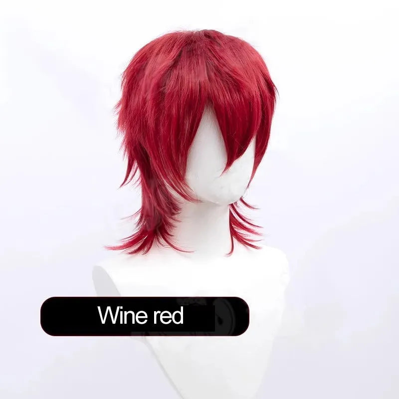 Men's short hairstyle cosplay wig in high-temperature fibre with anti-curling mechanism