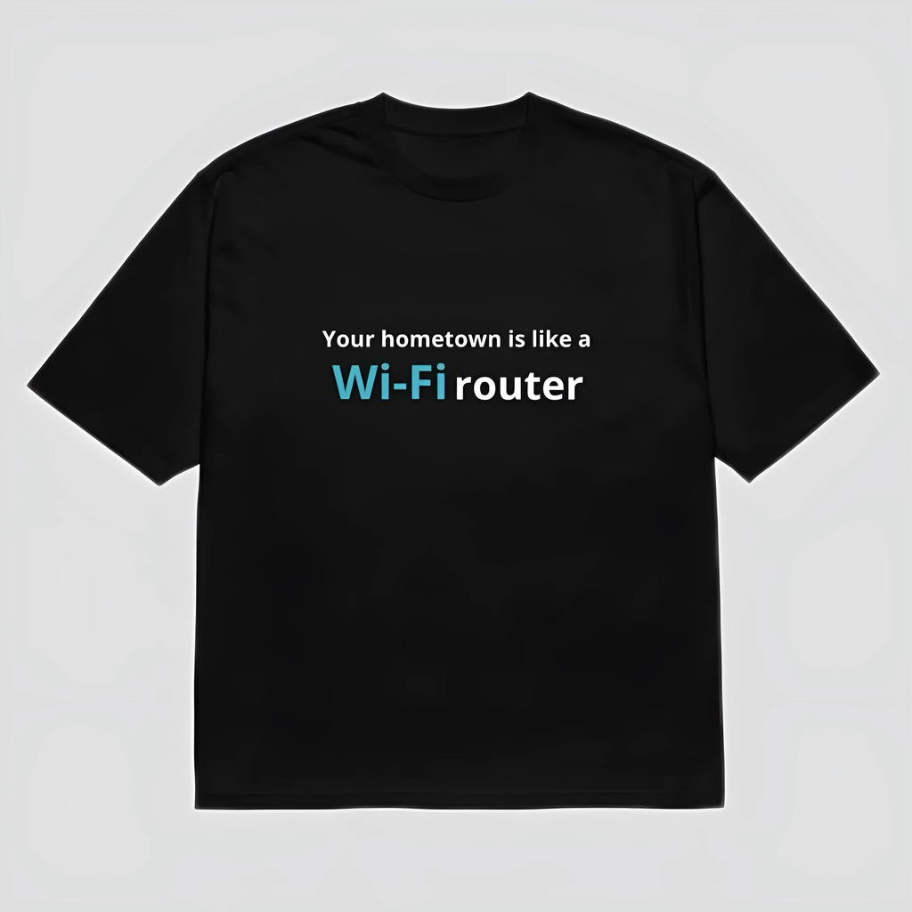 Black men's T-shirt with a 3D cartoon pattern, featuring a round neck and short sleeves.