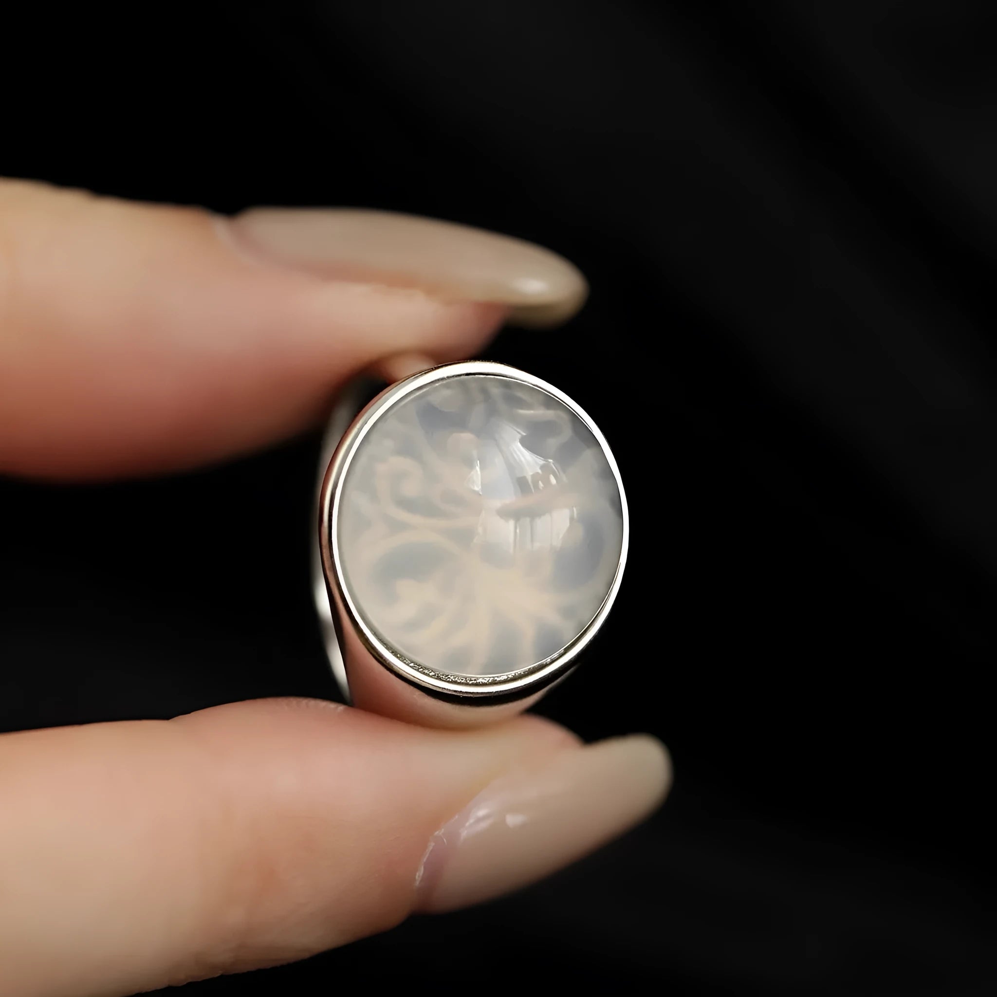 Lychee jelly round ring copper electroplated geometric open mouth adjustable women J2533 colour