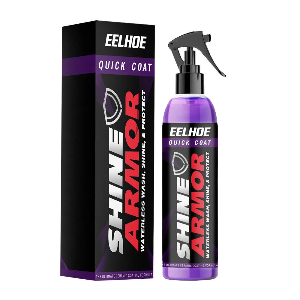 Purple car nano coating spray bottle in 30ml and 100ml sizes for exterior maintenance.
