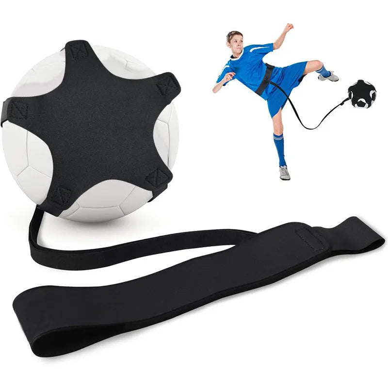 A purple neoprene football juggling belt with a five-corner geometric pattern, laid flat.