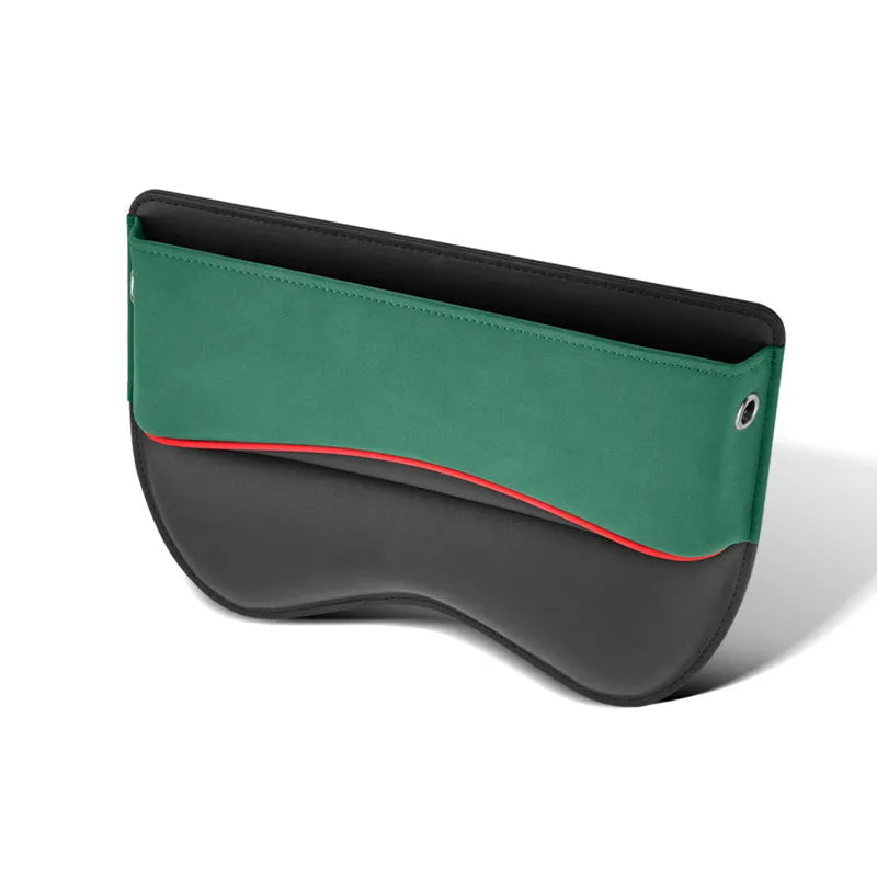 Waterproof leather car seat storage box in beige, black, brown, green or red with pressure-resistant design