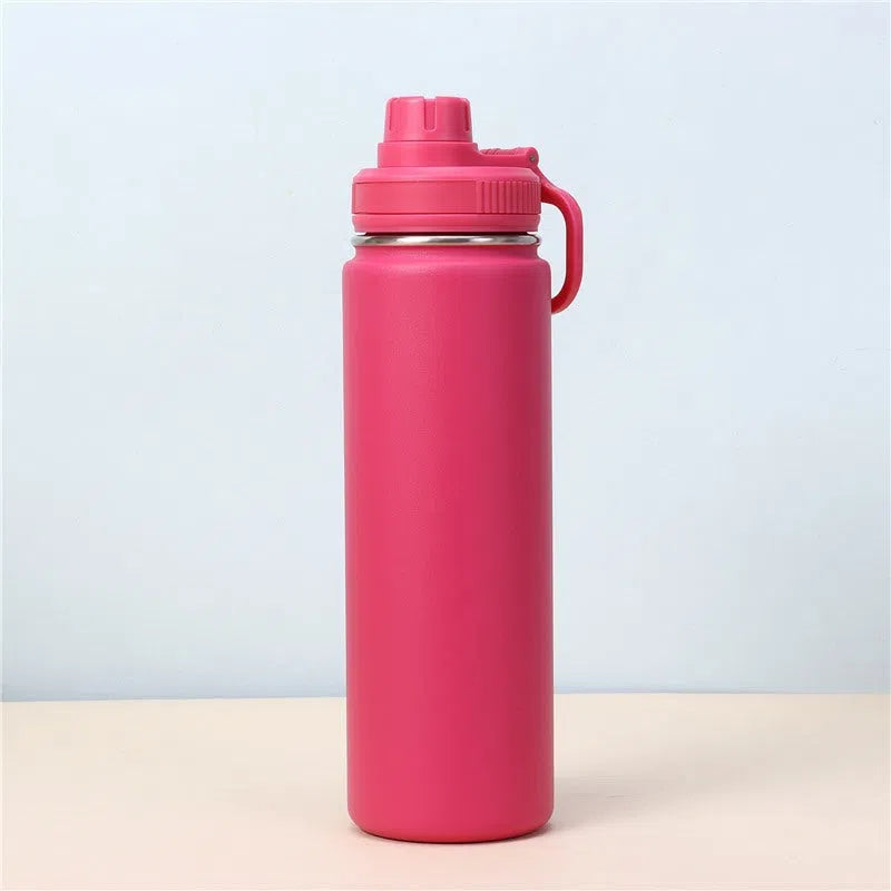 Dopamine colour scheme 710ml stainless steel insulated fitness yoga water bottle with rope