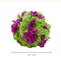 Purple plush seaweed ball dog chew toy measuring 15cm diameter for teething puppies and interactive play