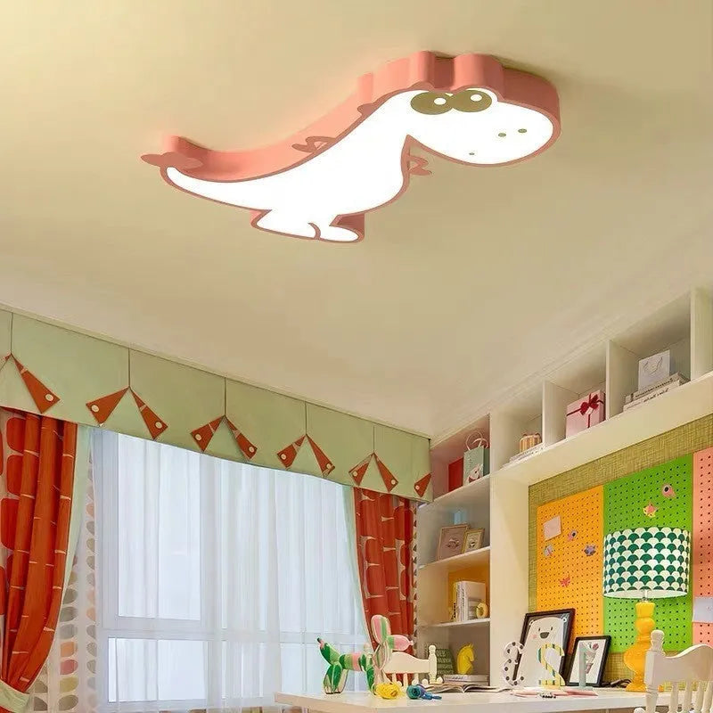 Cartoon dinosaur ceiling light with PVC shade and aluminium body in 48CM size for bedroom use
