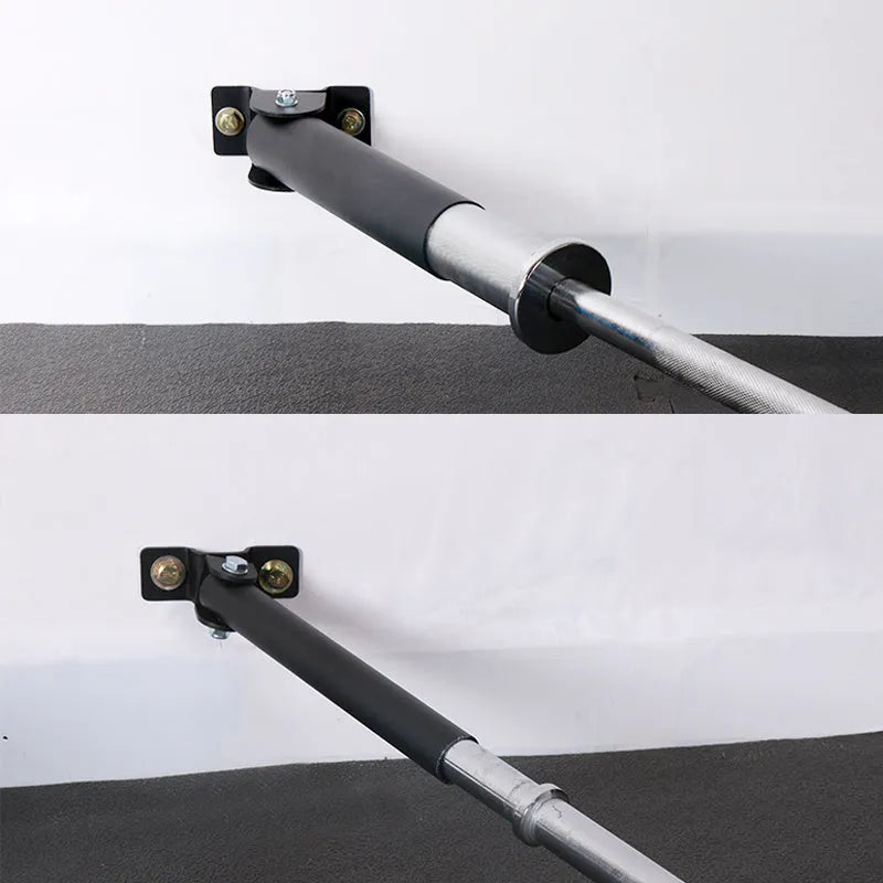 Steel wall-mounted barbell rod rack holding 25 tubes