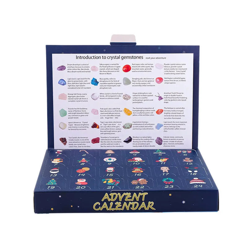 Christmas Advent calendar blind box with rough stone crystal mine toy